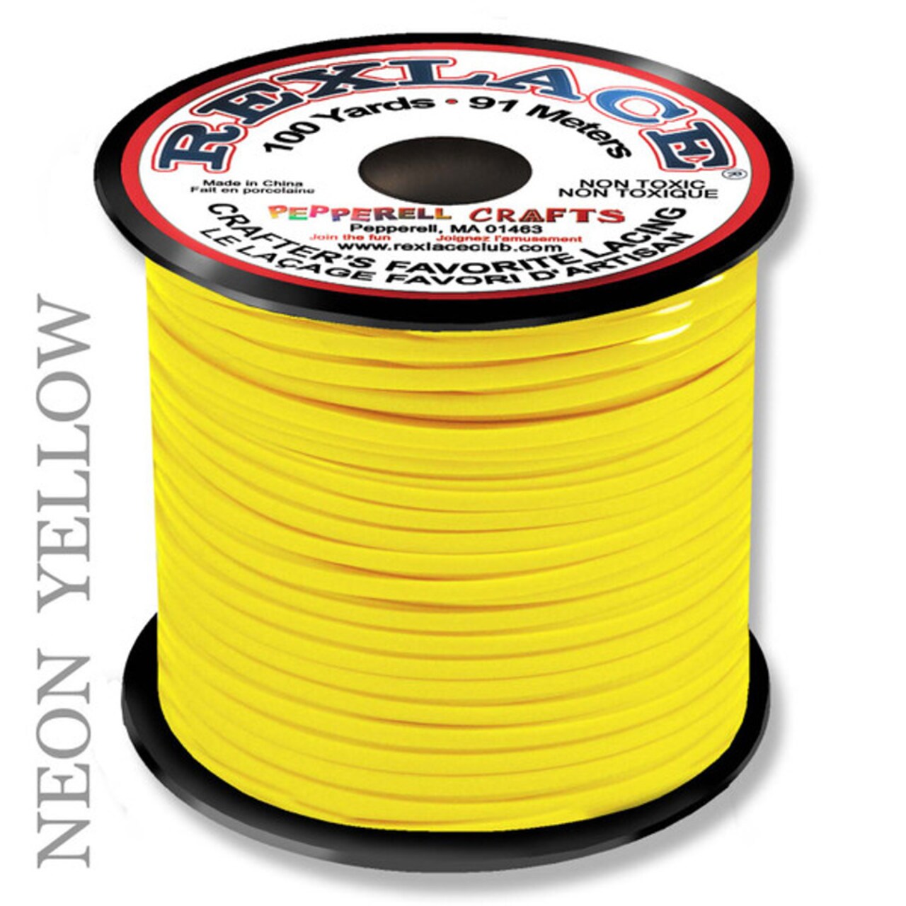 Rexlace Plastic Crat Lacing Spool, 100 Yard, Non-Toxic, Non-Bleed, Lanyard for Camp and School Crafts